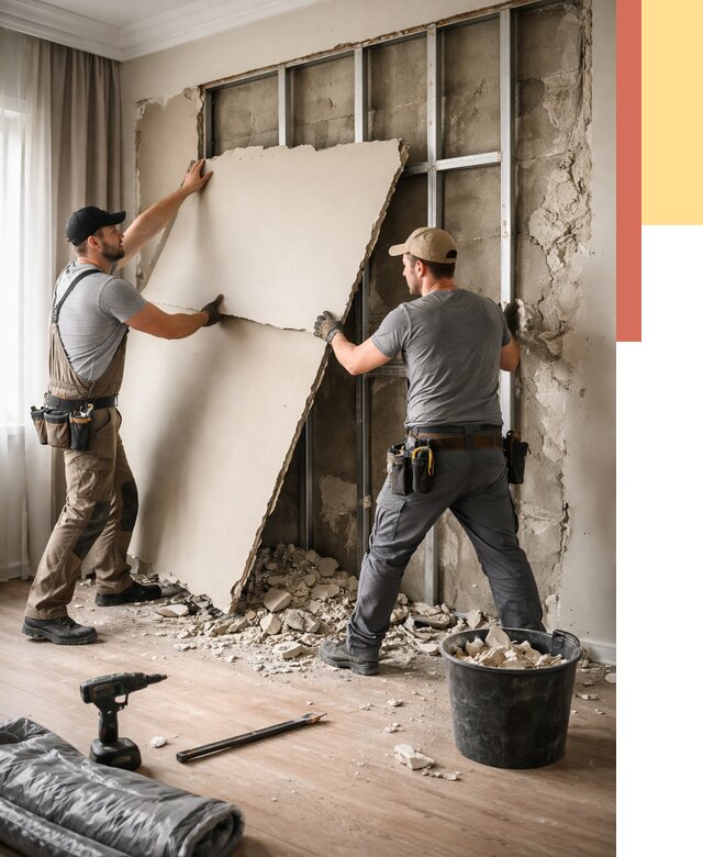 Демонтаж гипсокартона со стен в Светлограде от 356 руб. — услуги демонтажа | ОТДЕЛОЧНИК-Свт