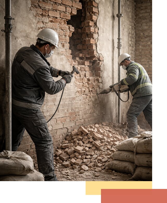 Демонтаж кирпичных стен в Светлограде быстро и безопасно