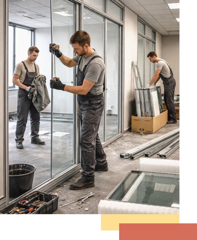 Демонтаж стеклянных перегородок в Светлограде быстро и безопасно