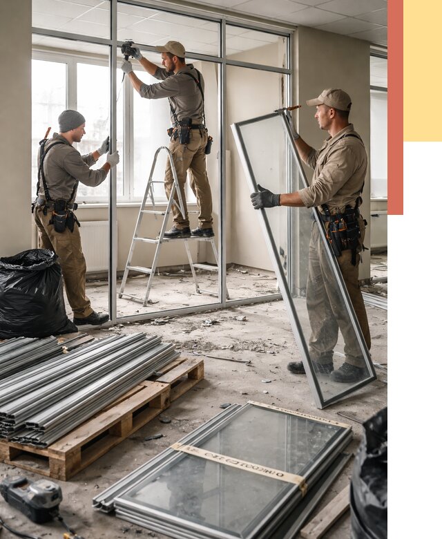 Демонтаж алюминиевых перегородок в Светлограде от 4266 руб. — быстро и недорого | ОТДЕЛОЧНИК-Свт