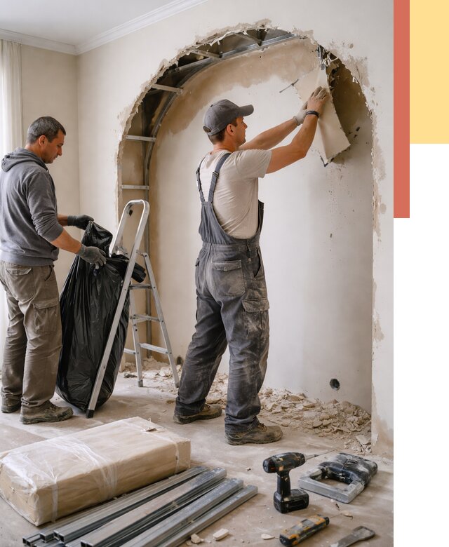 Демонтаж арки из гипсокартона в Светлограде от 3555 руб. — услуги под ключ | ОТДЕЛОЧНИК-Свт