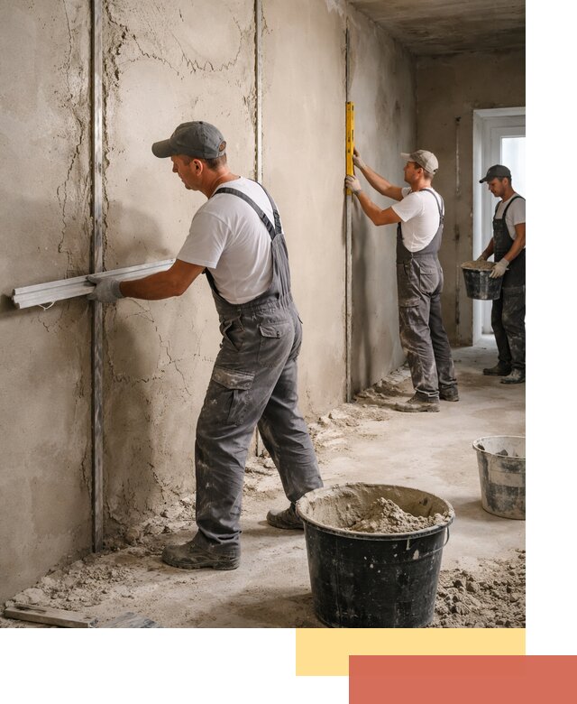 Штукатурка стен по маякам в Светлограде — точная и ровная поверхность