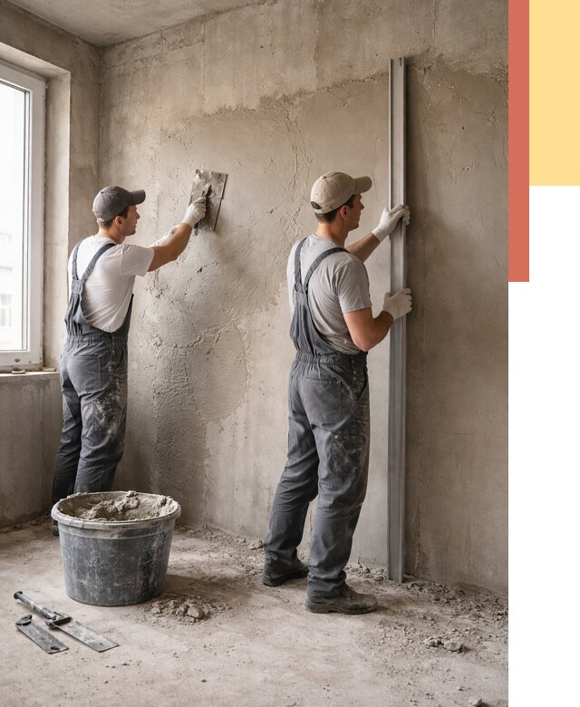 Штукатурка бетонных стен в Светлограде от 4571 руб/м² — качественно и быстро | ОТДЕЛОЧНИК-Свт