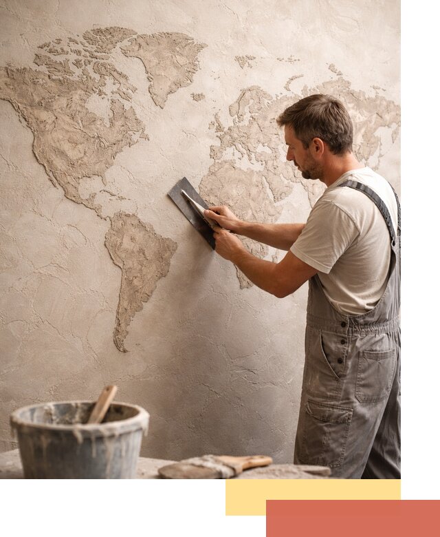 Декоративная штукатурка «Карта мира» под ключ в Светлограде