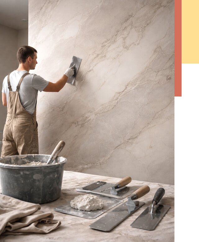 Декоративная штукатурка под мрамор в Светлограде от 2844 руб./м² — быстро и недорого | ОТДЕЛОЧНИК-Свт