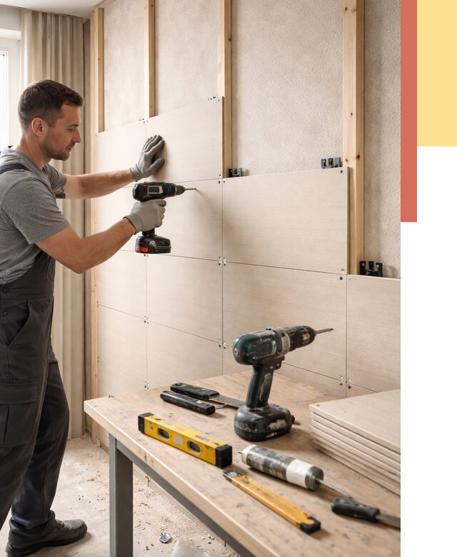 Монтаж МДФ панелей на стены в Светлограде от 1270 руб. под ключ | ОТДЕЛОЧНИК-Свт