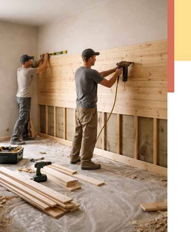 Монтаж деревянной вагонки на стены в Светлограде от 7619 руб. | Услуги монтажа вагонки | ОТДЕЛОЧНИК-Свт