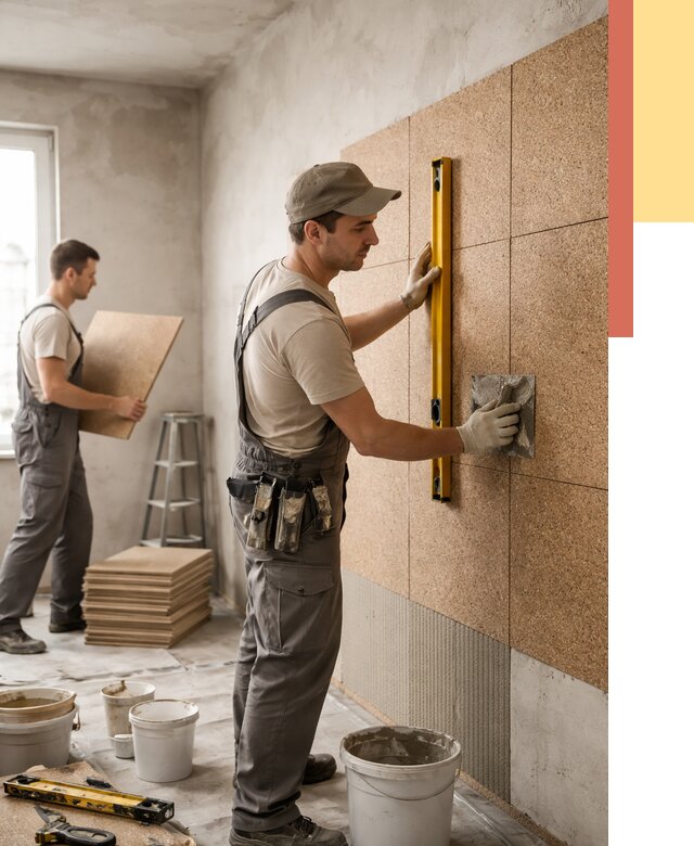 Монтаж пробковых панелей на стены в Светлограде от 3555 руб. — ОТДЕЛОЧНИК-Свт