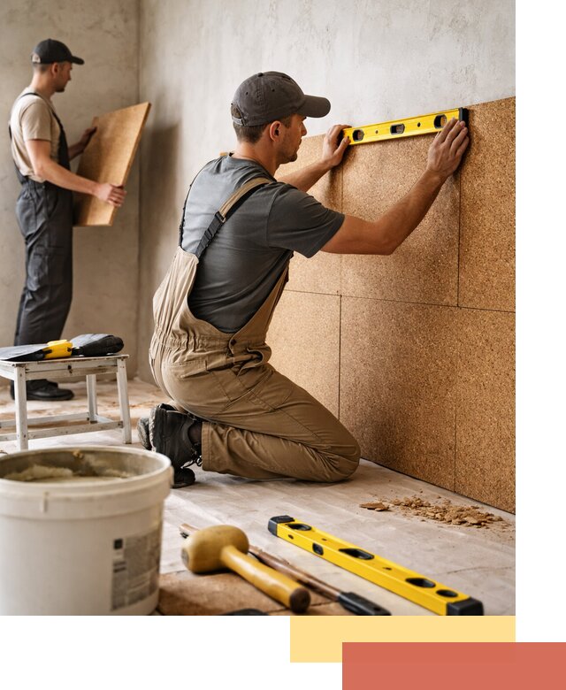 Монтаж пробковых панелей на стены в Светлограде быстро и качественно