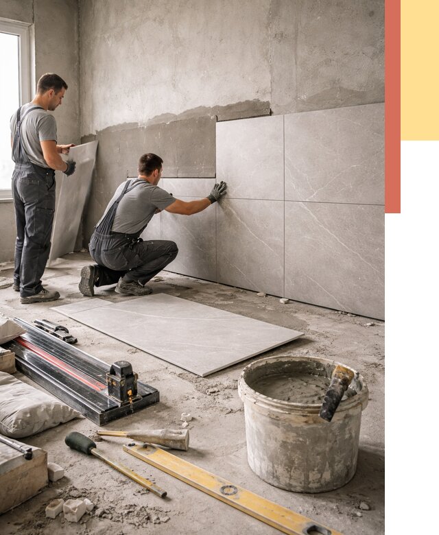 Облицовка стен керамогранитом в Светлограде от 4266 руб./м² — услуги под ключ | ОТДЕЛОЧНИК-Свт