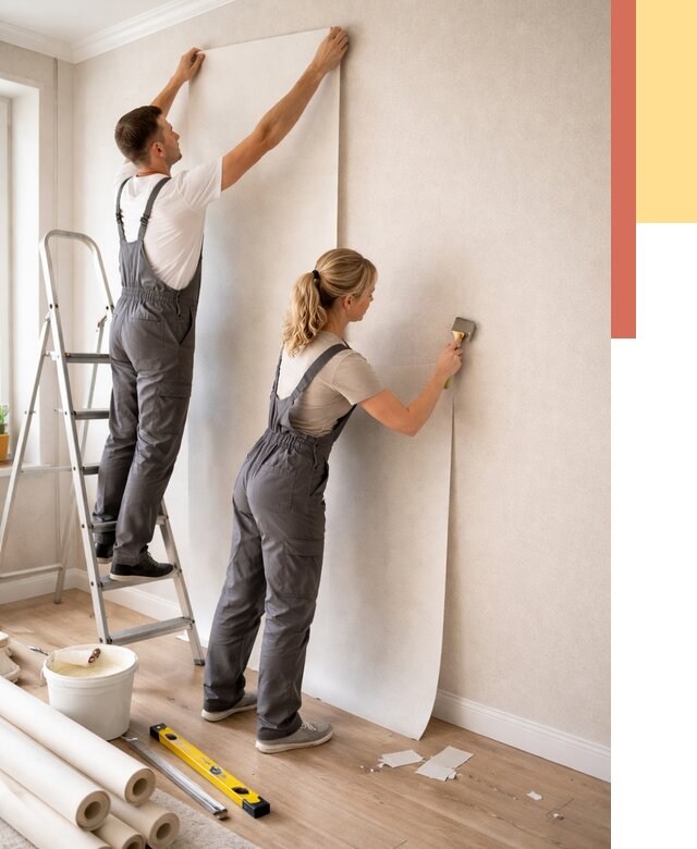 Поклейка флизелиновых обоев в Светлограде от 6095 руб. | Быстро и недорого — ОТДЕЛОЧНИК-Свт