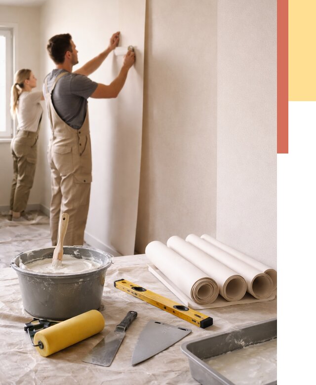 Поклейка бумажных обоев в Светлограде от 5587 руб./м2 — быстро и недорого | ОТДЕЛОЧНИК-Свт