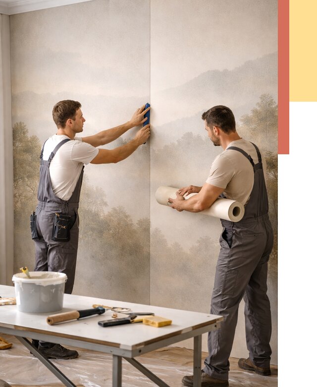 Поклейка фотообоев в Светлограде от 8634 руб/м² — быстро и недорого | ОТДЕЛОЧНИК-Свт