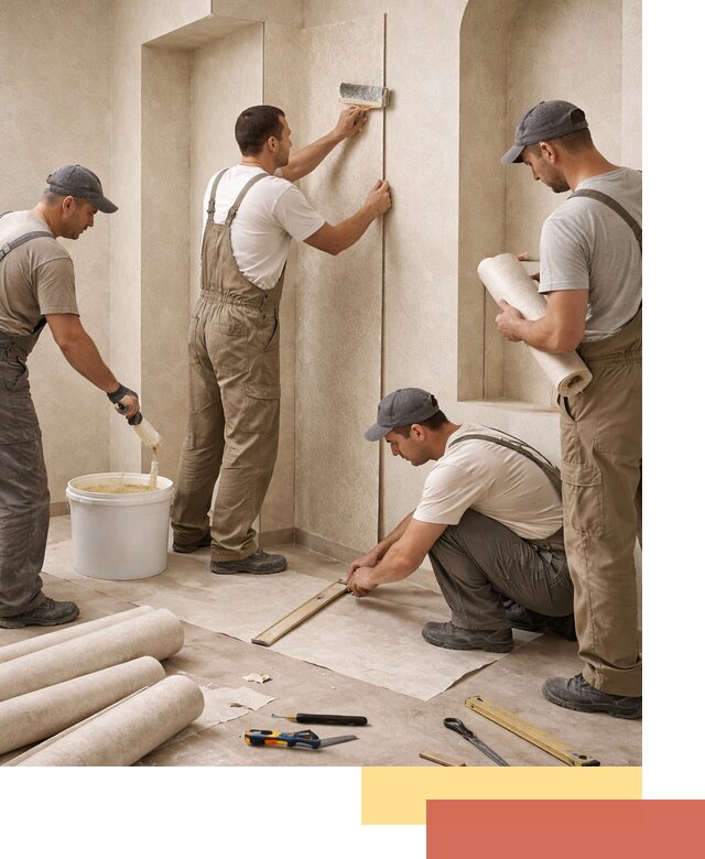 Поклейка обоев на сложные стены и неровные поверхности в Светлограде