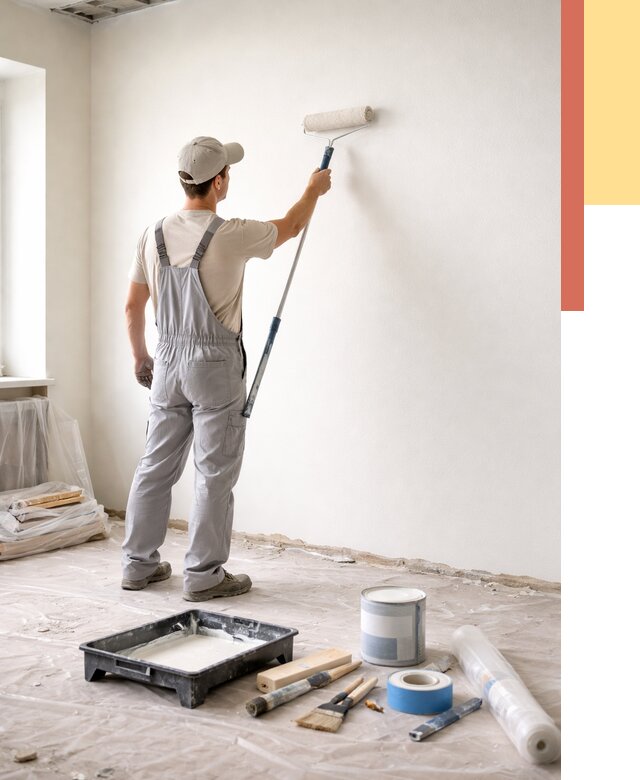 Покраска стен водоэмульсионной краской в Светлограде от 457 руб. за м² | ОТДЕЛОЧНИК-Свт