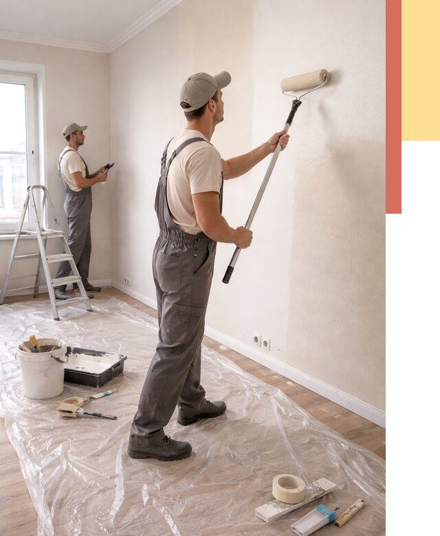 Покраска стен акриловой краской в Светлограде от 3555 руб./м² — быстро и недорого | ОТДЕЛОЧНИК-Свт