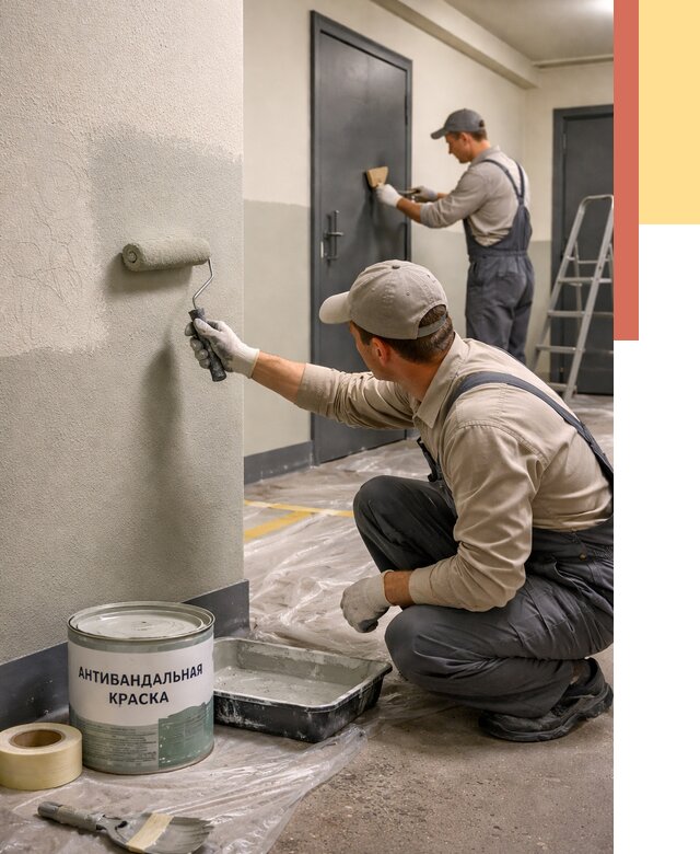 Покраска стен антивандальной краской в Светлограде от 4571 руб./м² под ключ | ОТДЕЛОЧНИК-Свт