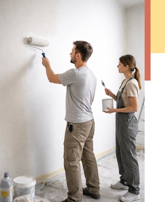 Окраска стен по стеклохолсту в Светлограде от 4571 руб/м² под ключ | ОТДЕЛОЧНИК-Свт