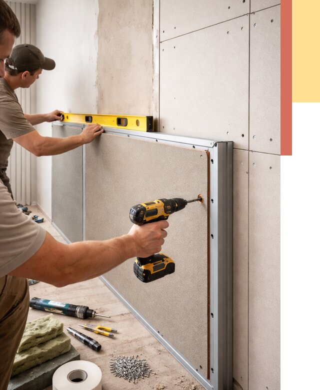 Шумоизоляция стен панелями ЗИПС в Светлограде от 2235 руб./м² под ключ | ОТДЕЛОЧНИК-Свт