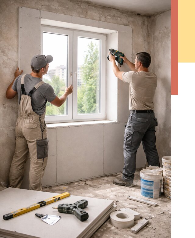 Монтаж откосов из гипсокартона в Светлограде от 4571 руб. под ключ | ОТДЕЛОЧНИК-Свт