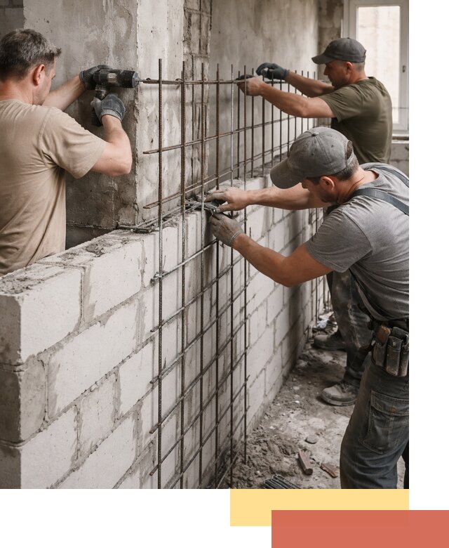 Армирование кладки перегородок в Светлограде профессионально и надёжно