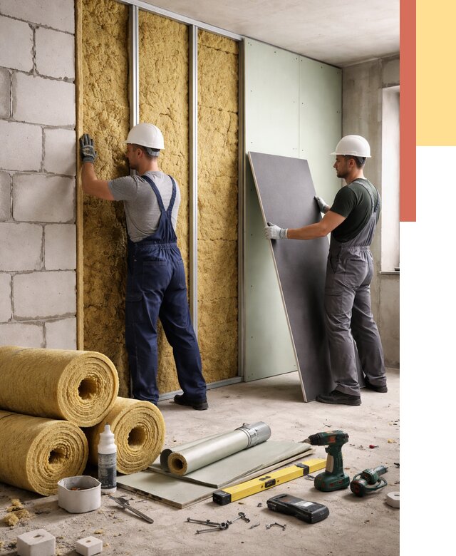 Шумоизоляция перегородок из блоков в Светлограде от 1879 руб./м² — быстро и недорого | ОТДЕЛОЧНИК-Свт