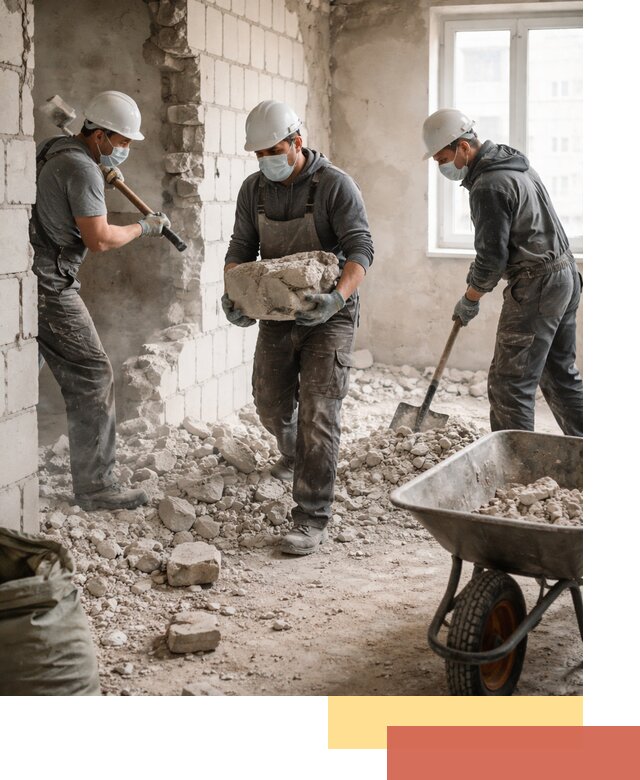 Демонтаж блочных перегородок в Светлограде быстро и аккуратно