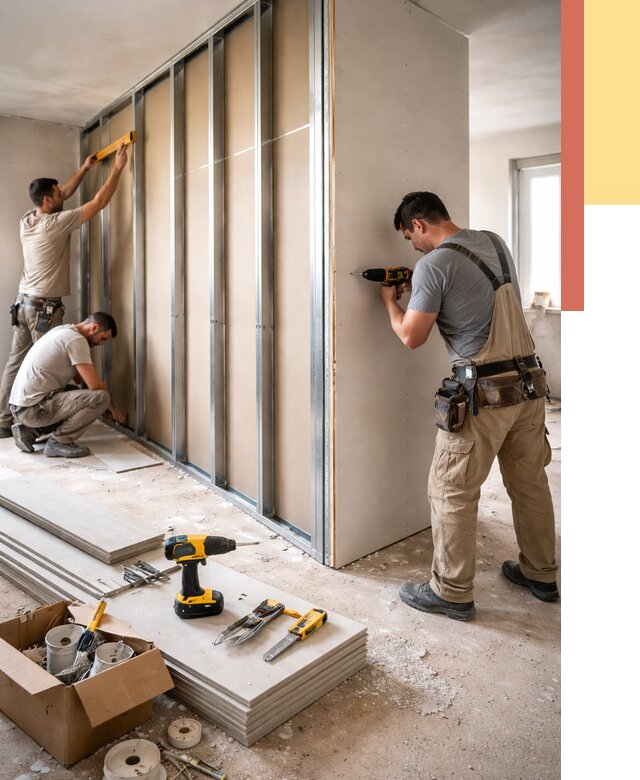 Монтаж однослойной перегородки из гипсокартона в Светлограде от 660 руб. | ОТДЕЛОЧНИК-Свт