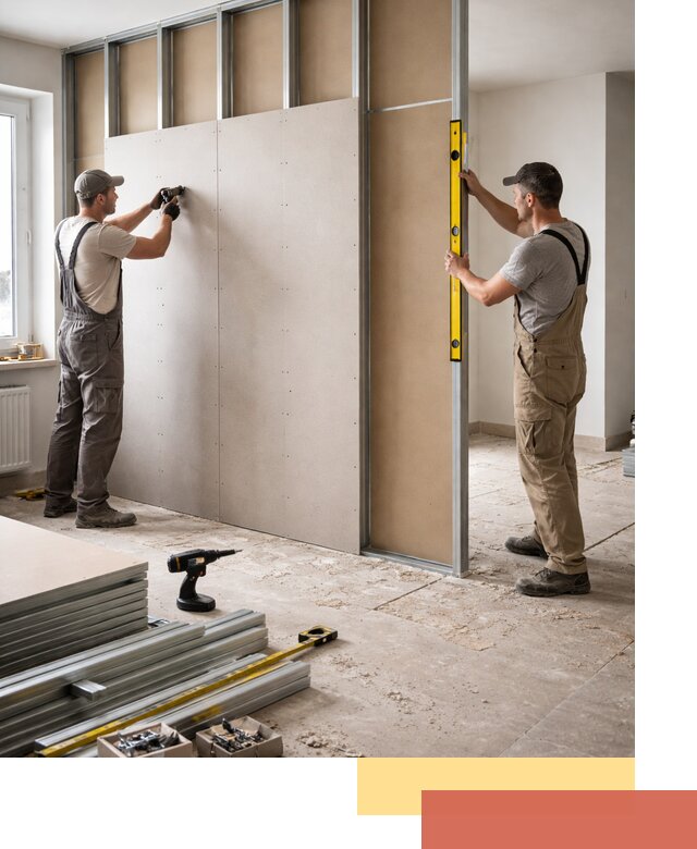 Зонирующая перегородка из гипсокартона под ключ в Светлограде