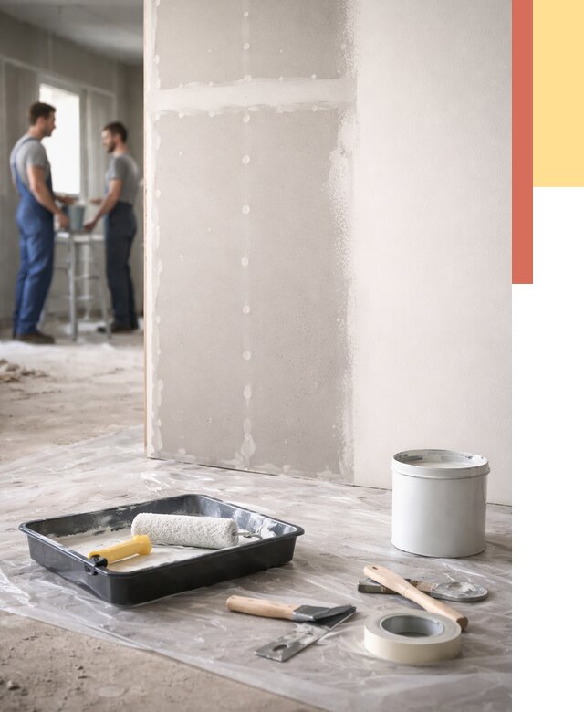 Покраска перегородок из гипсокартона в Светлограде от 4571 руб. под ключ | ОТДЕЛОЧНИК-Свт