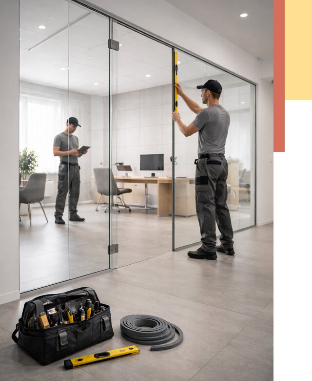 Цельностеклянные перегородки под ключ в Светлограде от 9650 руб. — монтаж и цены | ОТДЕЛОЧНИК-Свт