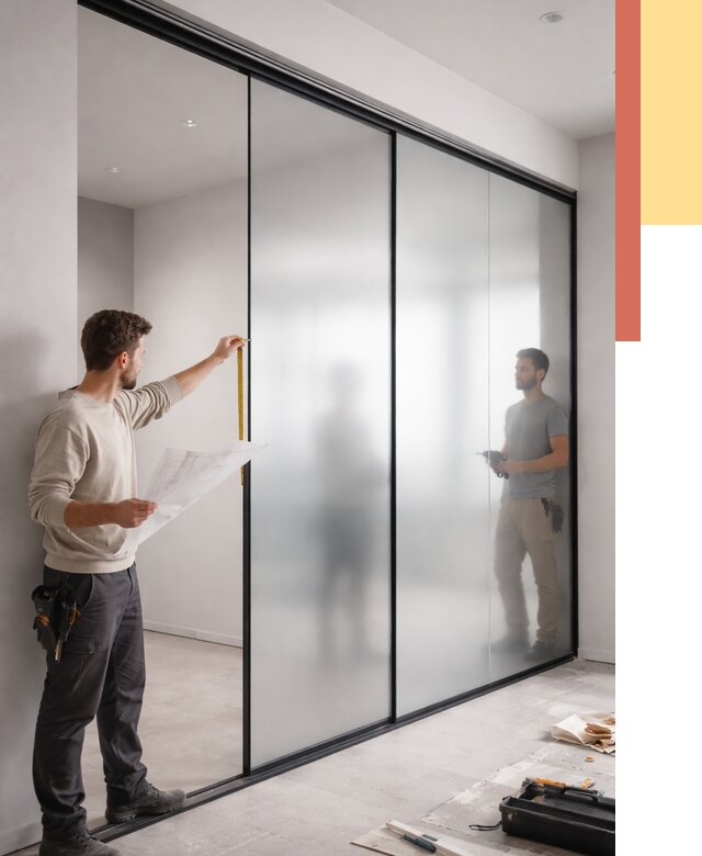 Матовые стеклянные перегородки в Светлограде от 8634 руб. — монтаж и установка | ОТДЕЛОЧНИК-Свт