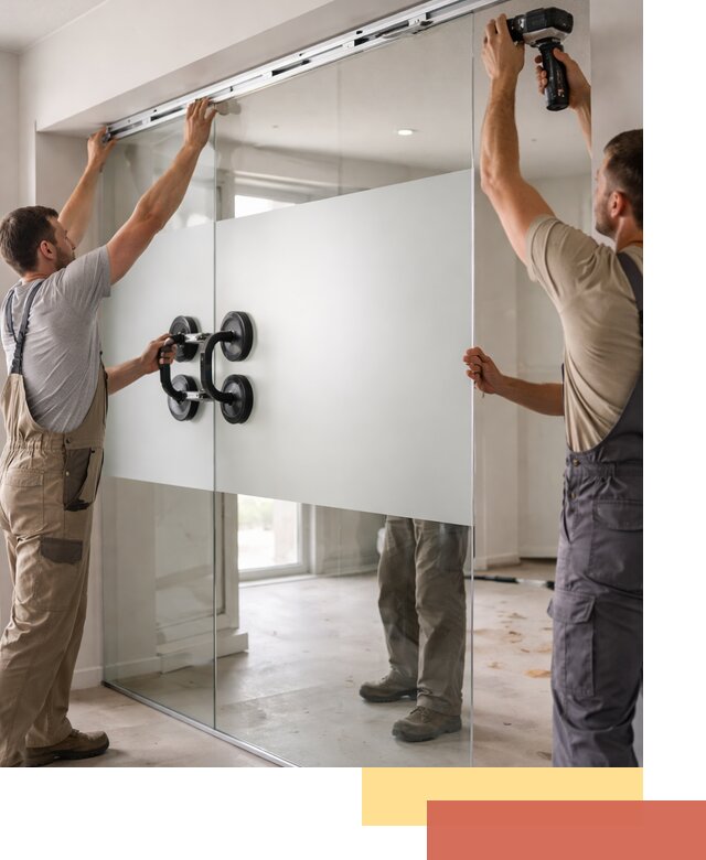 Матовые стеклянные перегородки под ключ в Светлограде