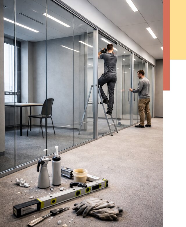 Стеклянные офисные перегородки в Светлограде от 8634 руб. — монтаж и установка | ОТДЕЛОЧНИК-Свт