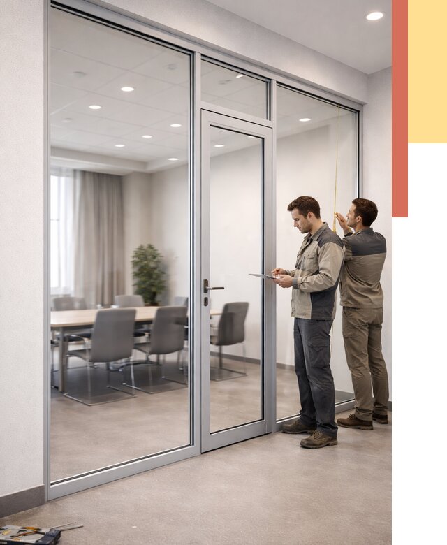 Установка и монтаж алюминиевых перегородок со стеклом в Светлограде от 8330 руб. | ОТДЕЛОЧНИК-Свт