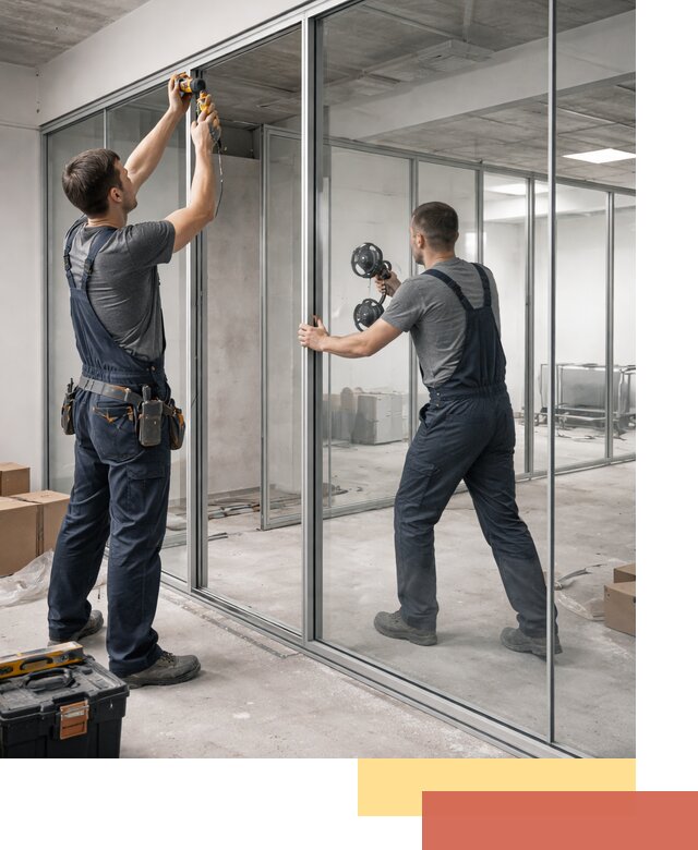 Алюминиевые перегородки со стеклом в Светлограде — изготовление и монтаж