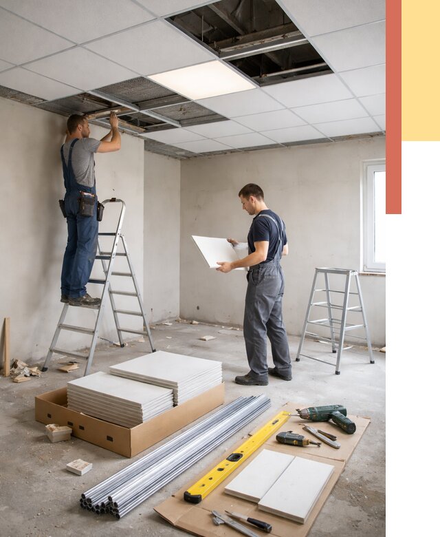 Монтаж потолка армстронг в Светлограде от 4571 руб/м2 — быстрая установка под ключ | ОТДЕЛОЧНИК-Свт