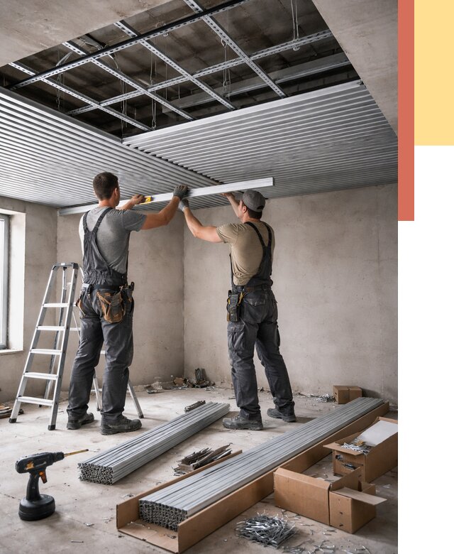 Монтаж реечного потолка в Светлограде от 4571 руб. под ключ | ОТДЕЛОЧНИК-Свт