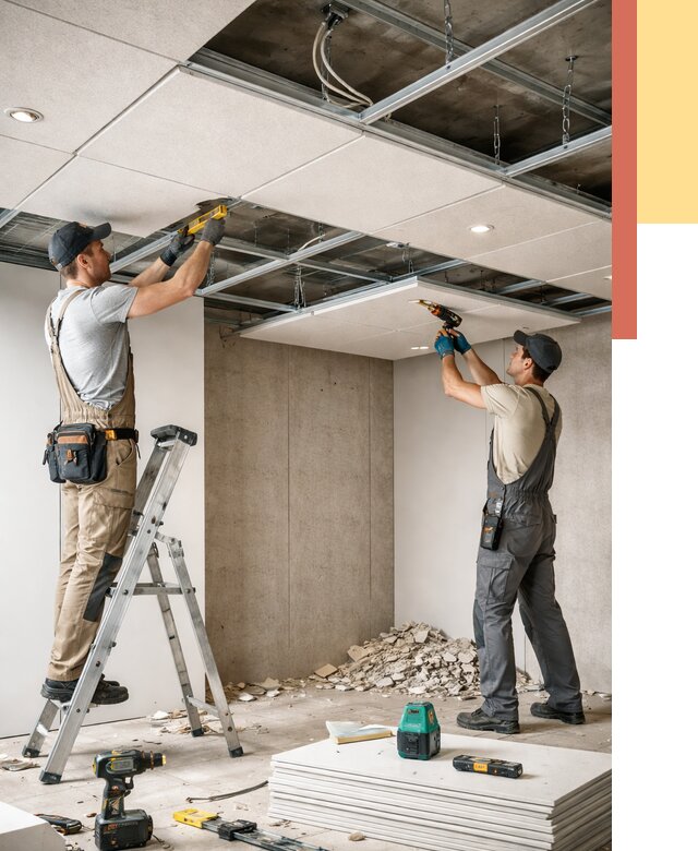 Монтаж акустического потолка в Светлограде от 6603 руб/м2 — быстро и недорого | ОТДЕЛОЧНИК-Свт