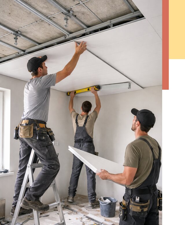 Монтаж потолка из ПВХ панелей в Светлограде от 3555 руб./м2 — быстро и недорого | ОТДЕЛОЧНИК-Свт