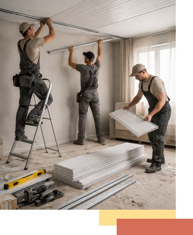 Монтаж потолка из ПВХ панелей в Светлограде оперативно и качественно