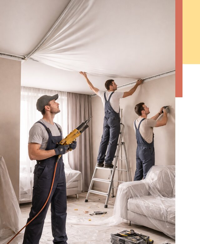 Установка натяжного потолка в Светлограде от 4571 руб. | Быстро и недорого — ОТДЕЛОЧНИК-Свт