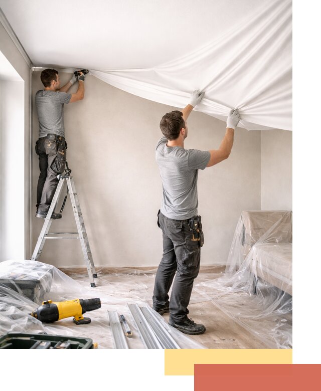 Монтаж тканевого натяжного потолка в Светлограде недорого и быстро