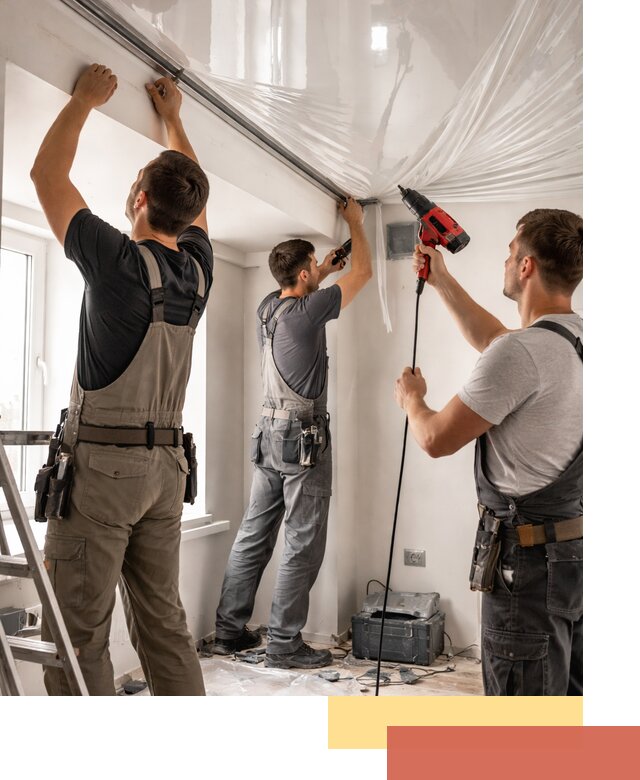 Монтаж глянцевого натяжного потолка в Светлограде быстро и качественно