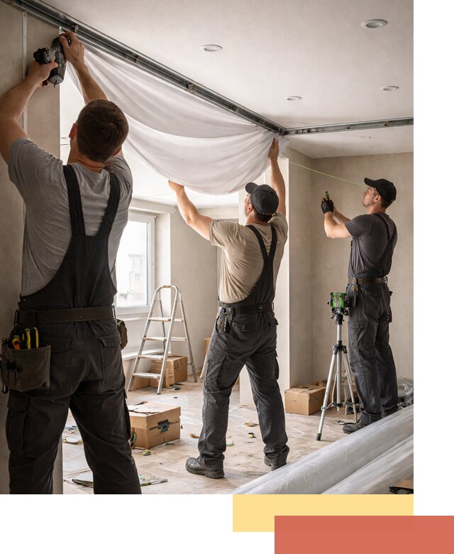 Монтаж парящего натяжного потолка под ключ в Светлограде