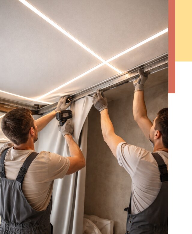 Монтаж натяжного потолка со световыми линиями в Светлограде от 1219 руб. | ОТДЕЛОЧНИК-Свт