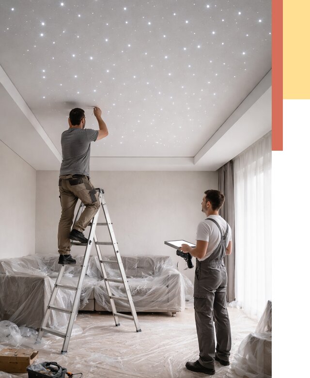 Монтаж натяжного потолка «звездное небо» в Светлограде от 6603 руб. | ОТДЕЛОЧНИК-Свт