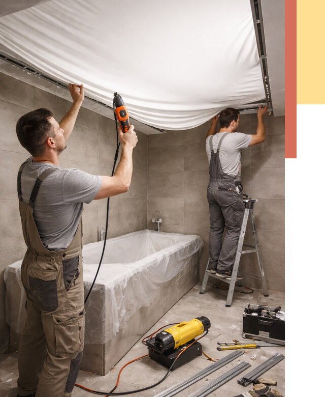 Монтаж натяжного потолка в ванной в Светлограде от 1219 руб. под ключ | ОТДЕЛОЧНИК-Свт