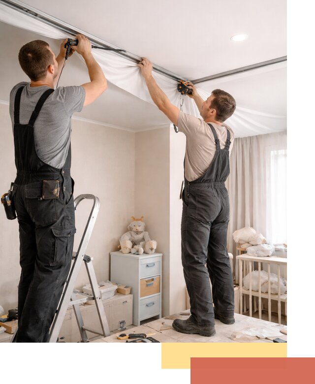 Монтаж натяжного потолка в детской комнате в Светлограде