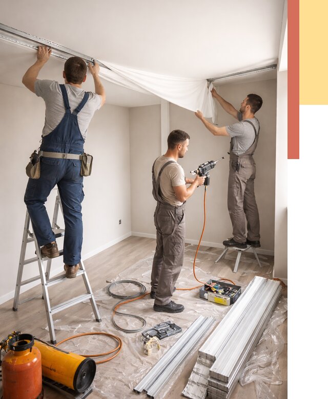 Монтаж натяжного потолка в студии в Светлограде от 5587 руб. — быстро и недорого | ОТДЕЛОЧНИК-Свт